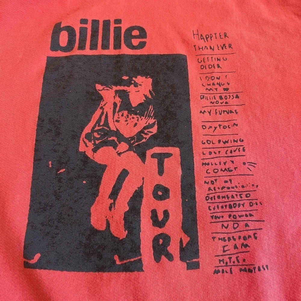 Billie Eilish Rare Happier Than Ever World Tour 2022 Red Hoodie Small - Picture 2 of 11